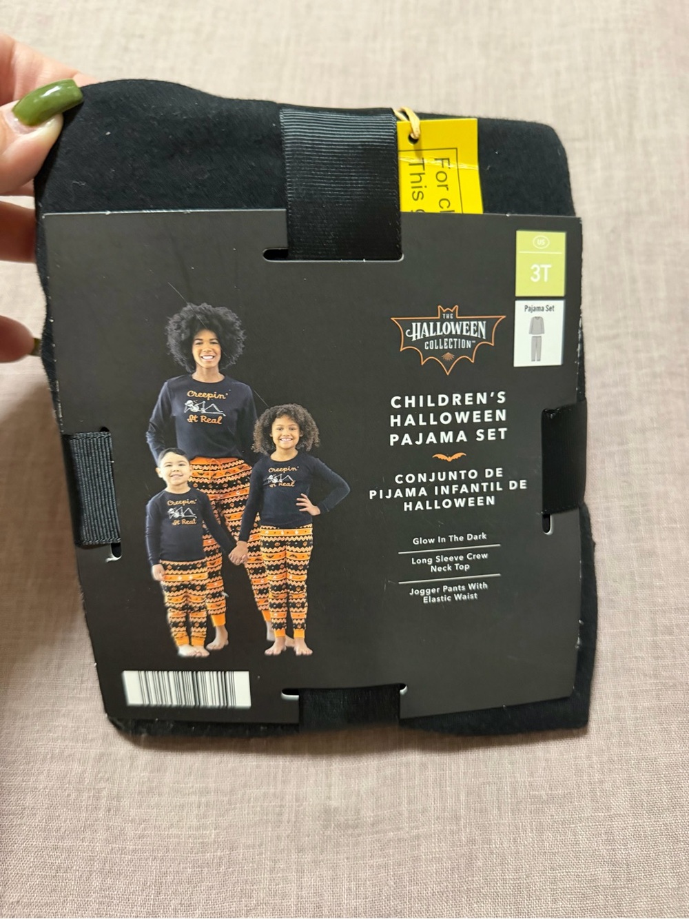 NWT Children's Halloween Pajama Set “Creepin it Real” Size 3T Glow in The Dark
